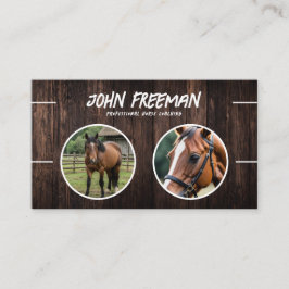 Stilvolles Dunkelbraunes Holzpferd-Foto Gecoacht Visitenkarte