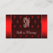 Stilvolles Dunkelrot mit Initials Beruflich Modern Visitenkarte (Vorderseite)