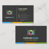 Stilvolles dunkles Farbkamera-Symbol Visitenkarte (Vorne/Hinten)