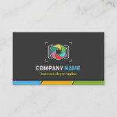 Stilvolles dunkles Farbkamera-Symbol Visitenkarte (Rückseite)