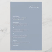 Stilvolles Dusty Blue Modern Wedding Menu (Vorderseite)