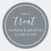 Stilvolles Dusty Blue Simple Take a Leckerei Calli Runder Aufkleber (Vorderseite)