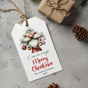 Stilvolles, eigenartiges Weihnachtsmann-Geschenk-T Geschenkanhänger