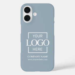 Stilvolles einfaches blaues Geschäftslogo Apple iPhone 16 Hülle