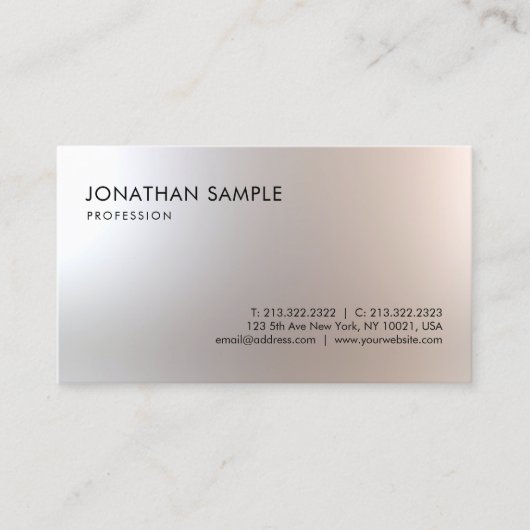 Stilvolles, einfaches Design Moderne Minimalistisc Visitenkarte (Vorderseite)