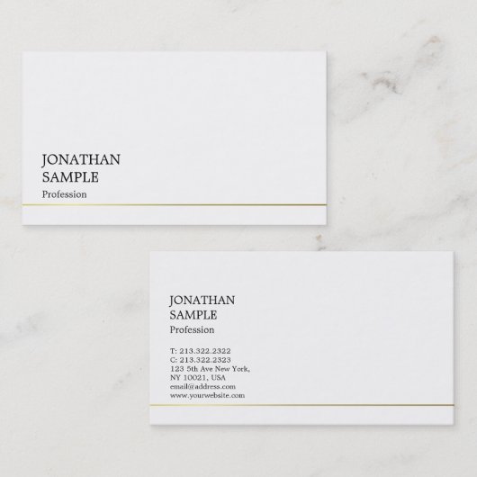 Stilvolles, einfaches Design Modernes Trendy Cool Visitenkarte (Vorne/Hinten)