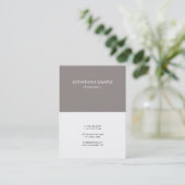 Stilvolles einfaches Grafikdesign-Brown-weißes Visitenkarte (Stehend Vorderseite)