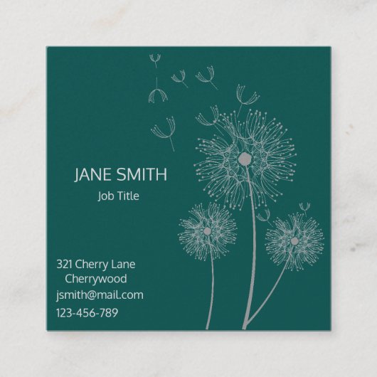 Stilvolles einfaches modernes mit quadratische visitenkarte (Vorderseite)