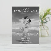Stilvolles einfaches volles Foto Doppelseitiges Sa Save The Date (Stehend Vorderseite)