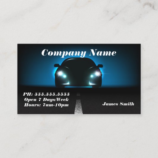 Stilvolles Elegant Blue Bold Automobile EU Visitenkarte (Vorderseite)