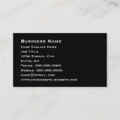 Stilvolles Elegant Bold Automobile EU Visitenkarte (Rückseite)
