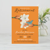 Stilvolles Elegant Orange Retro Lily Floral Einladung (Stehend Vorderseite)