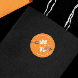 Stilvolles Elegant Orange White Lily Retro Flora Runder Aufkleber