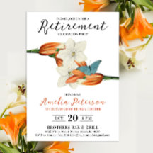 Stilvolles Elegant Orange White Retirement Floral