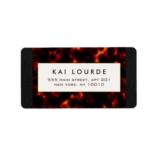 Stilvolles Elegant Tortoiseshell Adressaufkleber (Vorne)