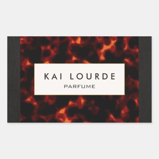 Stilvolles Elegant Tortoiseshell Rechteckiger Aufkleber (Vorderseite)