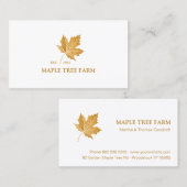 Stilvolles elegantes Gold Ochre Maple Leaf Logo Visitenkarte (Vorne/Hinten)