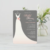 Stilvolles elegantes Hochzeitsgottrosa Brautparty Einladung (Stehend Vorderseite)