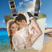 Stilvolles elegantes Hochzeitsstil-Foto Gepäckanhänger