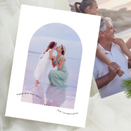 Stilvolles Elegantes Minimal Arch Foto Glücklich Feiertagskarte