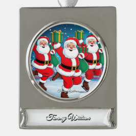 Stilvolles Elegantes Modernes Einfaches Retro Vint Banner-Ornament Silber