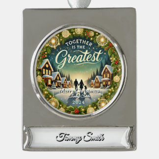 Stilvolles Elegantes Modernes Einfaches Retro Vint Banner-Ornament Silber