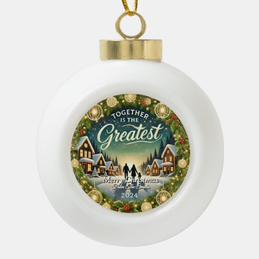 Stilvolles Elegantes Modernes Einfaches Retro Vint Keramik Kugel-Ornament (Vorderseite)