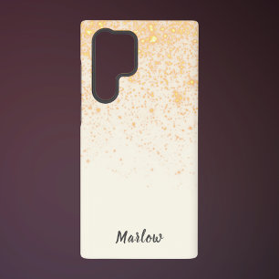 Stilvolles Elfenbein mit Goldglitter Samsung Galaxy Hülle