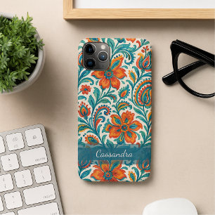 Stilvolles ethnisches, farbenfrohes Paisley-Blumen Case-Mate iPhone Hülle