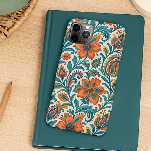 Stilvolles ethnisches, farbenfrohes Paisley-Blumen iPhone 16 Pro Max Hülle