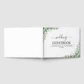 Stilvolles Eukalyptusgrün Gästebuch (Voll)