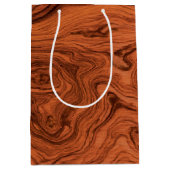 Stilvolles falsches Walnuss-Holz-Muster Mittlere Geschenktüte (Vorderseite)