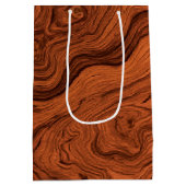 Stilvolles falsches Walnuss-Holz-Muster Mittlere Geschenktüte (Rückseite)