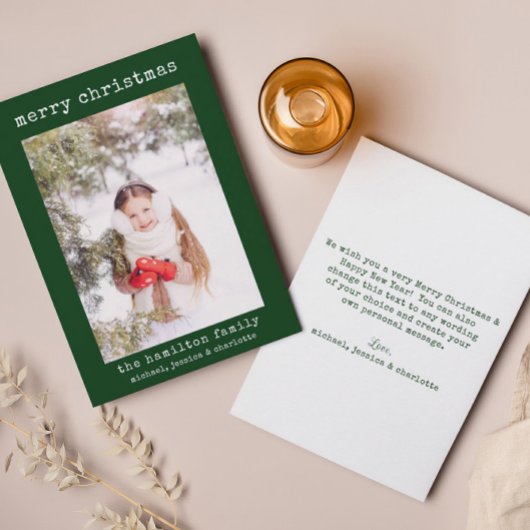 Stilvolles Family Foto Minimalistische Weihnachtsk Dankeskarte