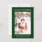 Stilvolles Family Foto Minimalistische Weihnachtsk Dankeskarte (Vorderseite)