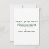 Stilvolles Family Foto Minimalistische Weihnachtsk Dankeskarte (Rückseite)