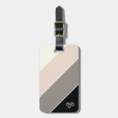Stilvolles Farbblockmuster mit Monogramm Gepäckanhänger (Vorderseite vertikal)