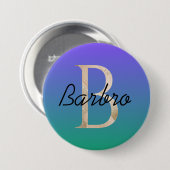 Stilvolles, farbenfrohes, benutzerdefiniertes Blau Button (Vorne & Hinten)