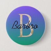 Stilvolles, farbenfrohes, benutzerdefiniertes Blau Button (Vorderseite)