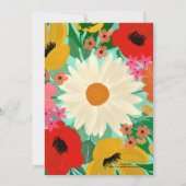 Stilvolles farbenfrohes Blumendesign Einladung (Rückseite)