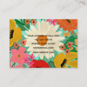 Stilvolles farbenfrohes Blumendesign Visitenkarte (Rückseite)