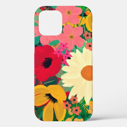 Stilvolles farbenfrohes, florales Design Case-Mate iPhone Hülle (Rückseite)