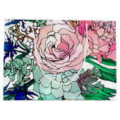 Stilvolles farbenfrohes, florales Muster Große Geschenktüte (Rückseite)