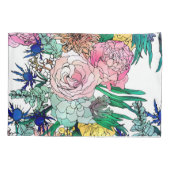 Stilvolles farbenfrohes, florales Muster Kissenbezug (Rückseite)