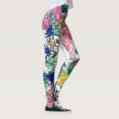 Stilvolles farbenfrohes, florales Muster Leggings (Rechts)