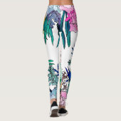 Stilvolles farbenfrohes, florales Muster Leggings (Rückseite)