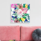 Stilvolles farbenfrohes, florales Muster Leinwanddruck (Insitu (Wohnzimmer))