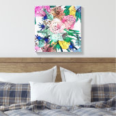 Stilvolles farbenfrohes, florales Muster Leinwanddruck (Insitu (Schlafzimmer))
