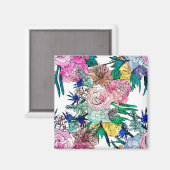 Stilvolles farbenfrohes, florales Muster Magnet (Vorderseite/Rückseite)