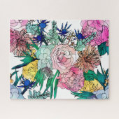 Stilvolles farbenfrohes, florales Muster Puzzle (Horizontal)